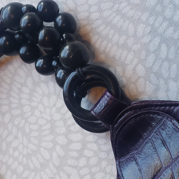 GAL Purple Faux Leather Circle Vegan Handbag - Picture 5 of 11